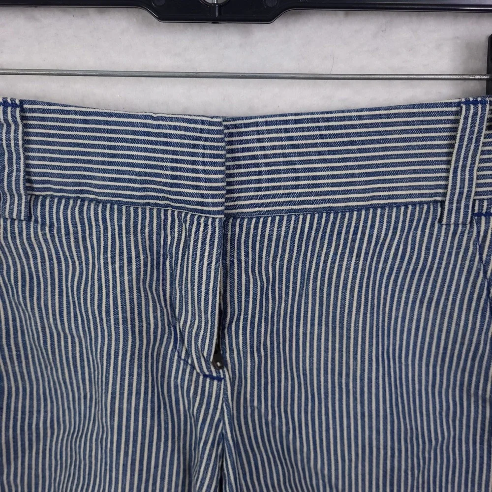 J.Crew Striped Chino Shorts Womens 00 Blue White Nautical Summer Preppy